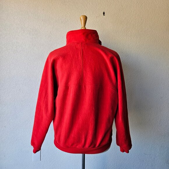 Vintage 90s Red Jansport 1/4 ZIp Pullover Sweatshirt L Large Made in USA Poly - Picture 5 of 6